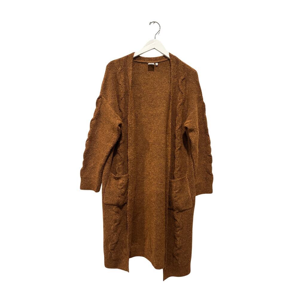 Brown Size Large XL Fuzzy Cardigan with Pockets Travel Office Business Casual